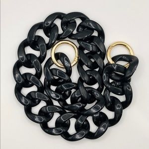 Acrylic chunky chain link bag strap, lacquer black links